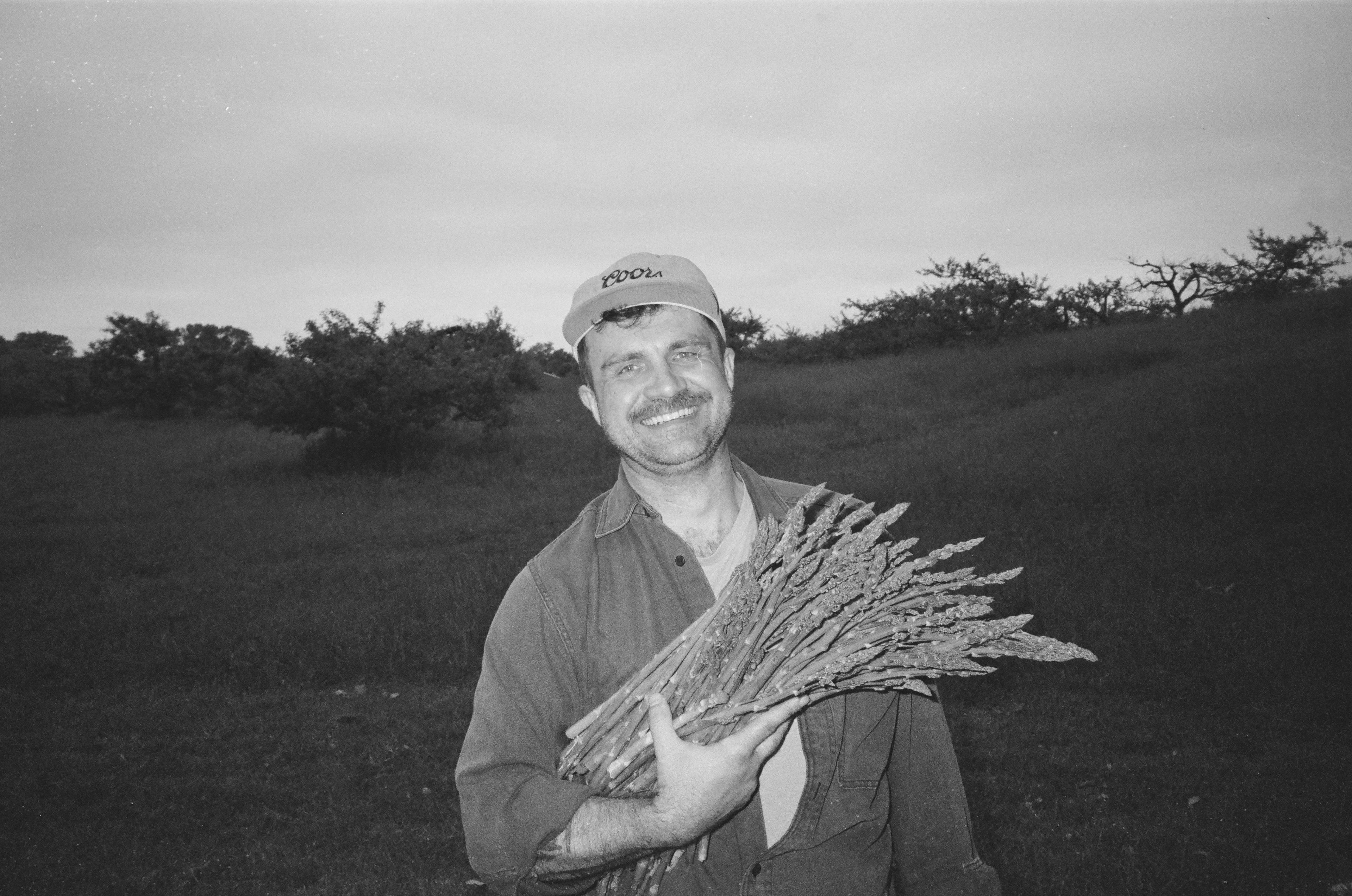 man with asparagus